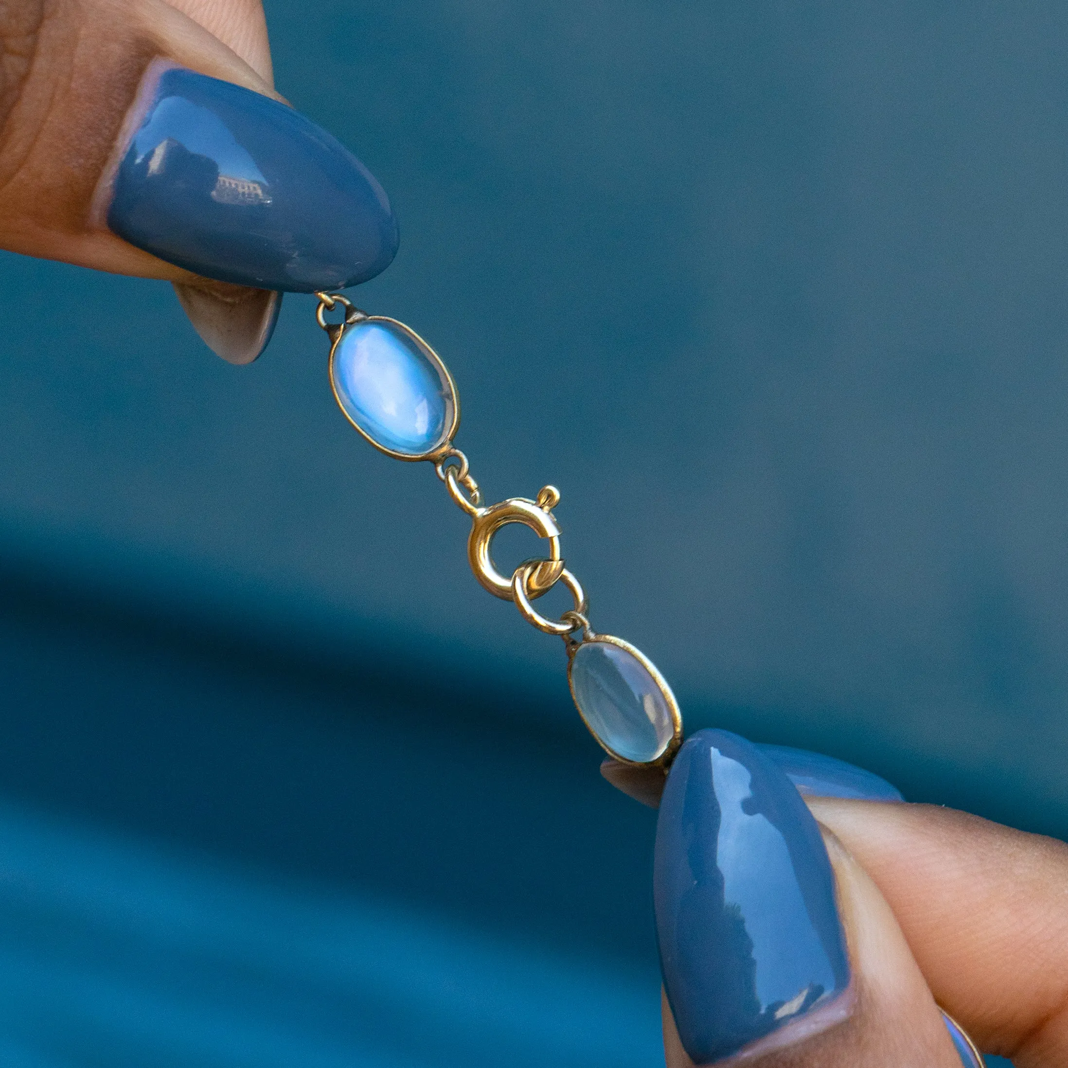 Antique Silver Moonstone Riviere Necklace, 45.00ct