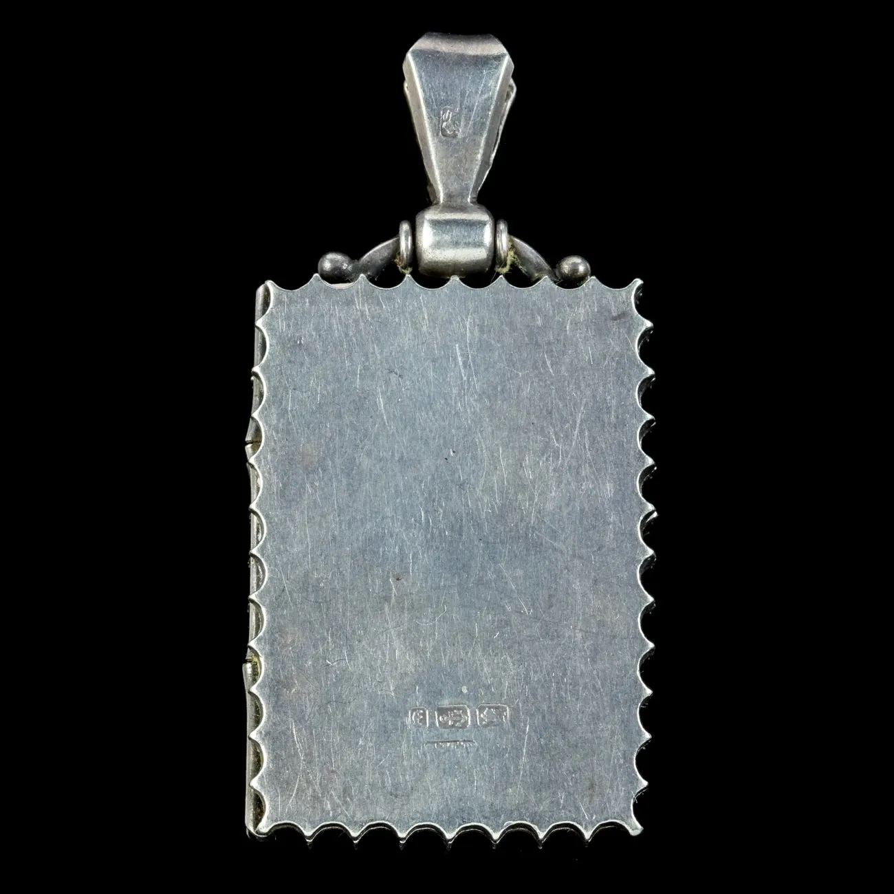 Antique Victorian Floral Locket Sterling Silver Dated 1880