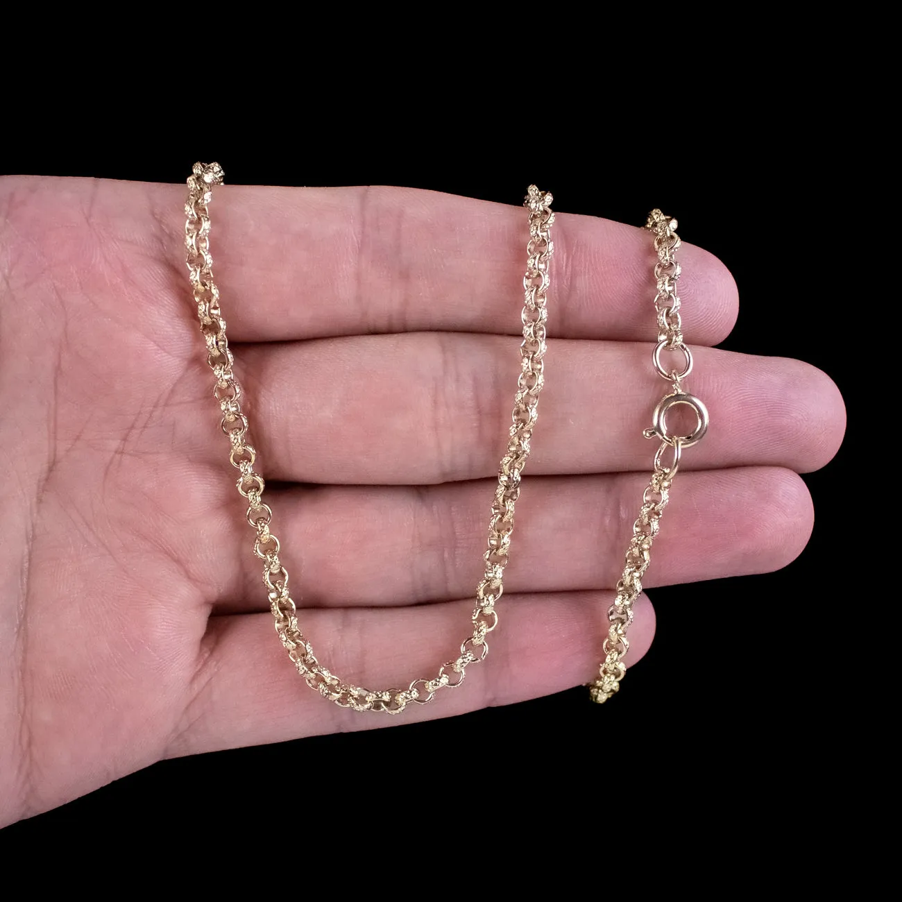 Antique Victorian Long Cable Chain 18ct Gold Gilt