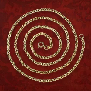 Antique Victorian Long Cable Chain 18ct Gold Gilt