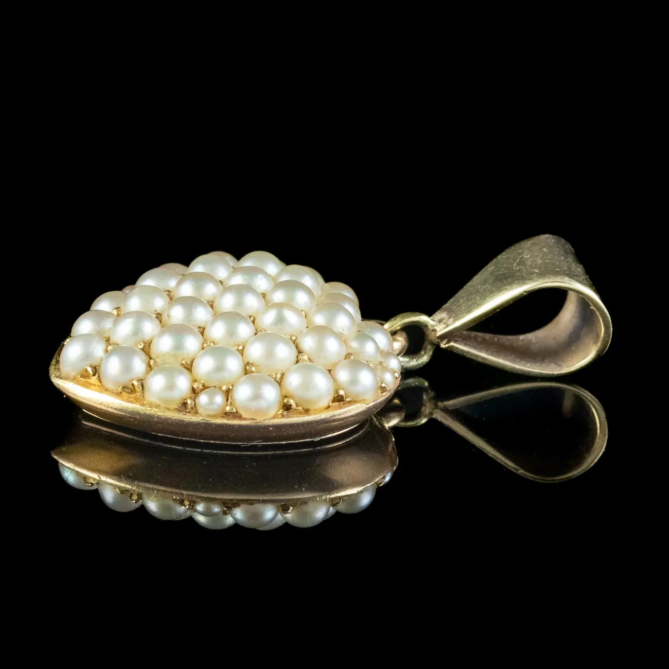 Antique Victorian Pearl Heart Locket 15ct Gold