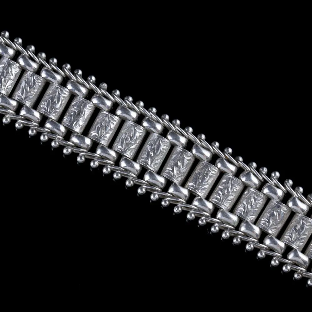 Antique Victorian Silver Collar Necklace Circa. 1880