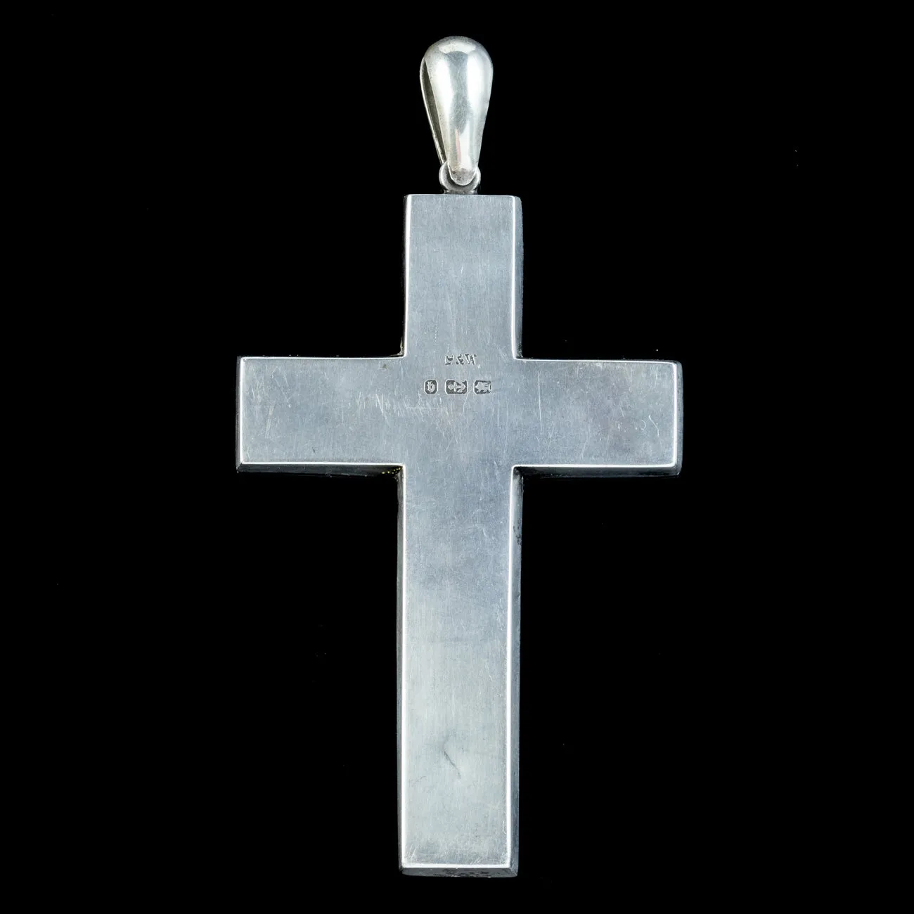 Antique Victorian Silver Mizpah Cross Pendant Dated 1882