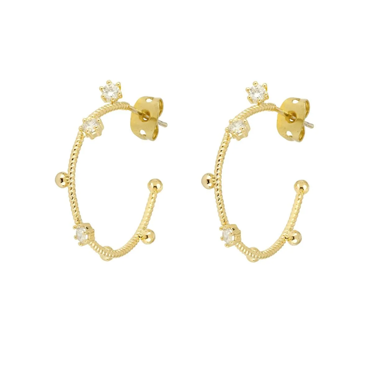 Ashiana JEC09107 Renee Hoop Earrings in Gold
