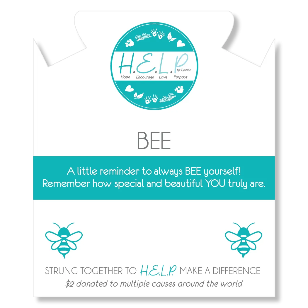 Bee Charm with Lemonade Jade Charity Bracelet