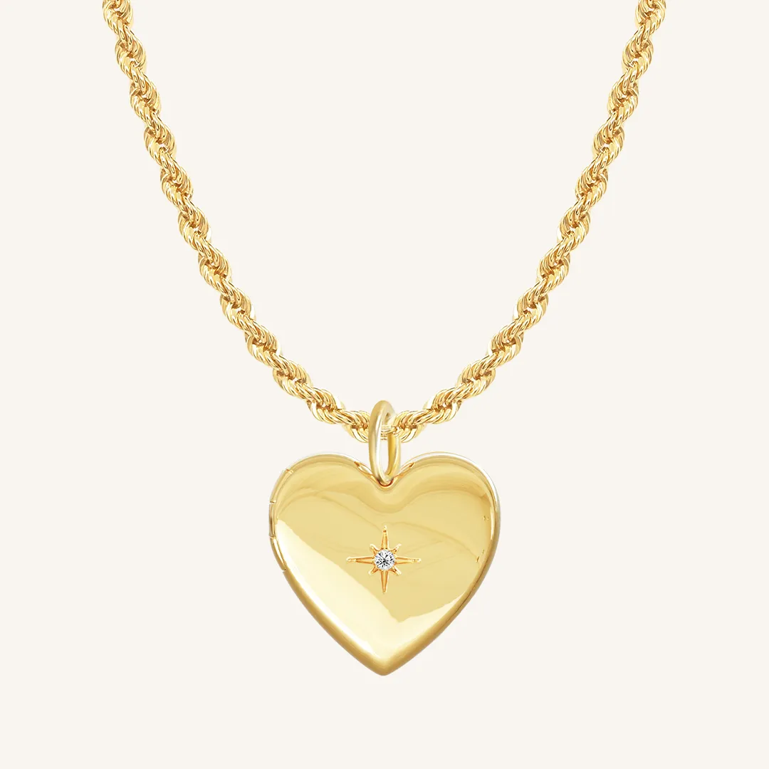 Behold Heart Photo Locket Necklace