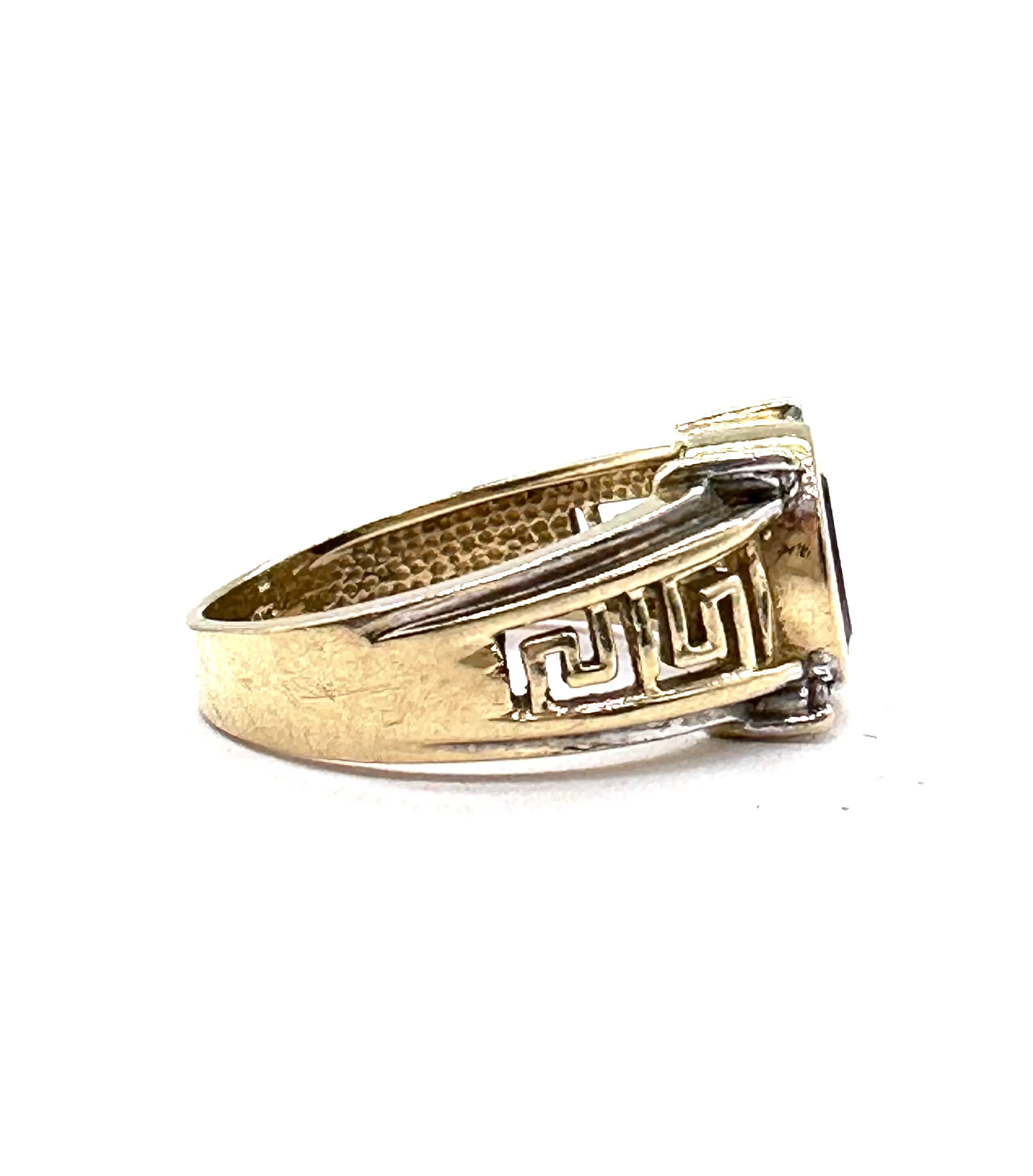 Black Onyx Greek Key Ring