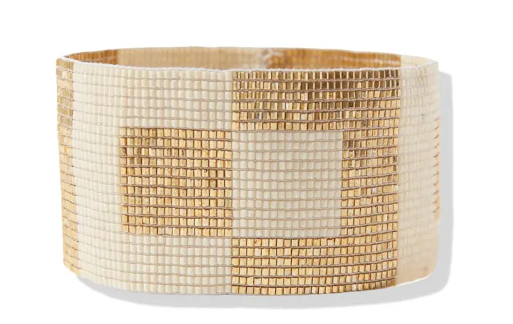 BROOKLYN Gold Color Square Stretch Bracelet
