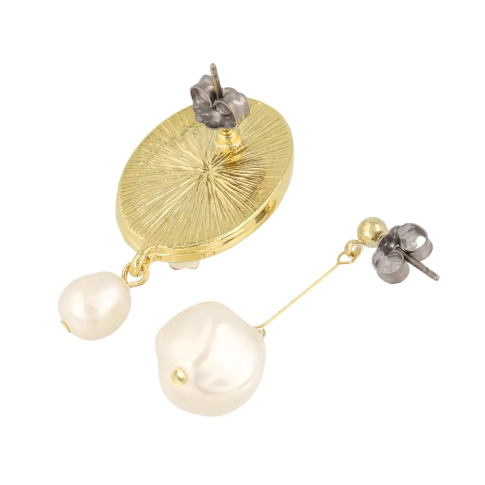 Cat and Pearl Mismatched Earrings