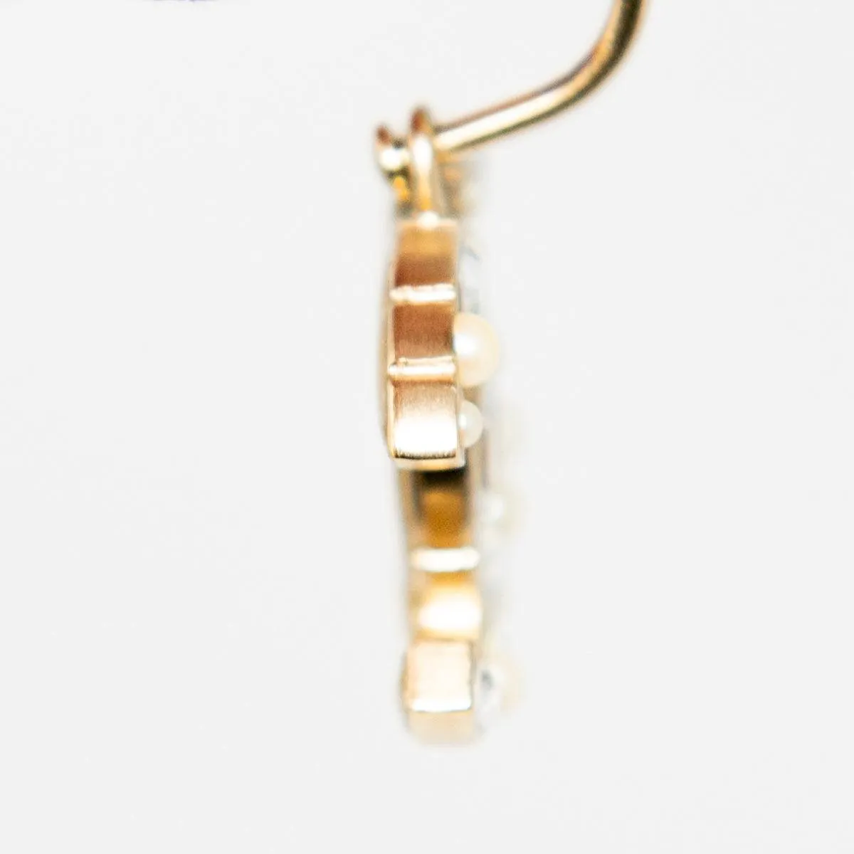 Chanel Pearl & Crystal CC Drop Earrings