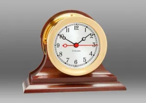 CHELSEA 4.5" Shipstrike Quartz Clock on Traditional Base