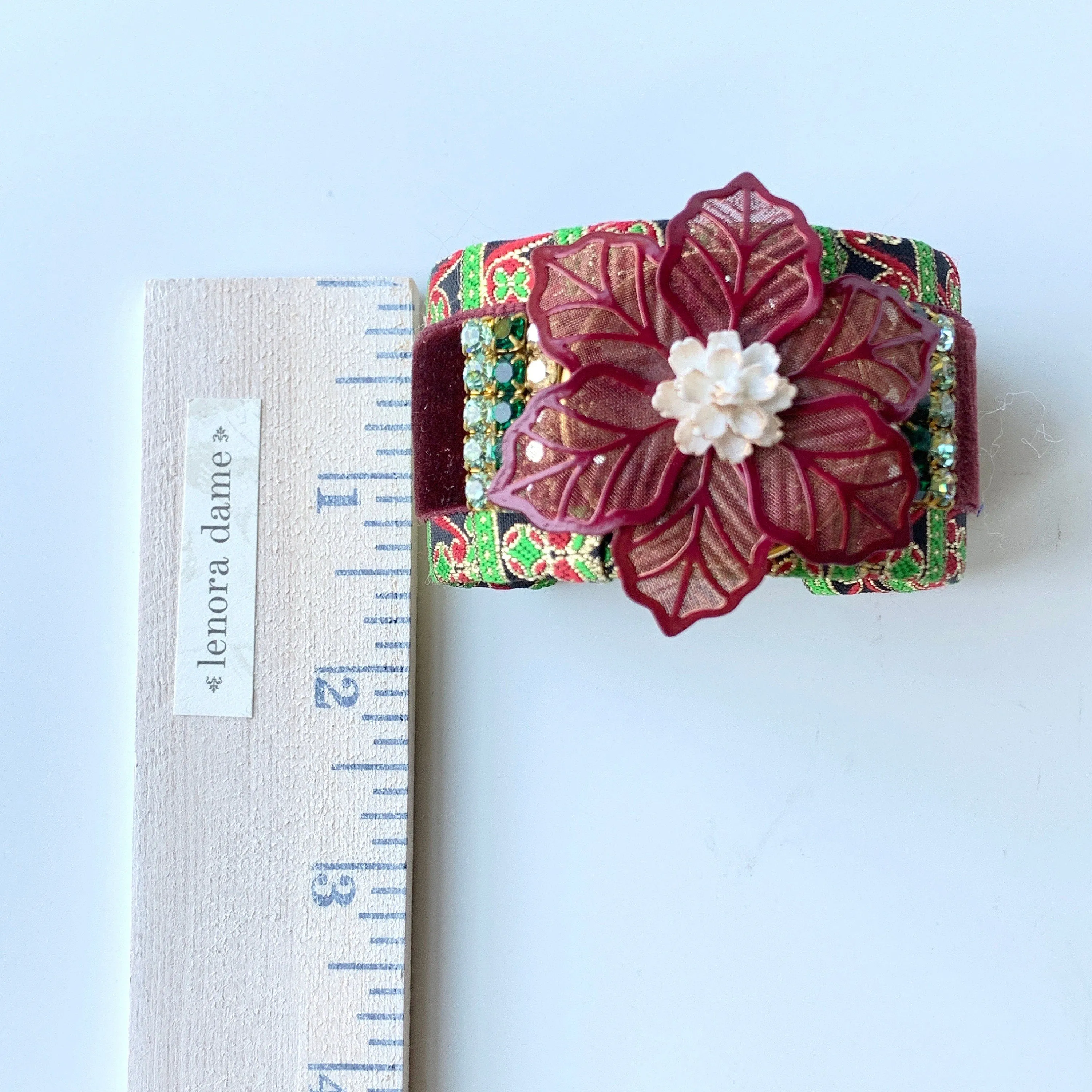 Christmas Brocade Cuff Bracelet