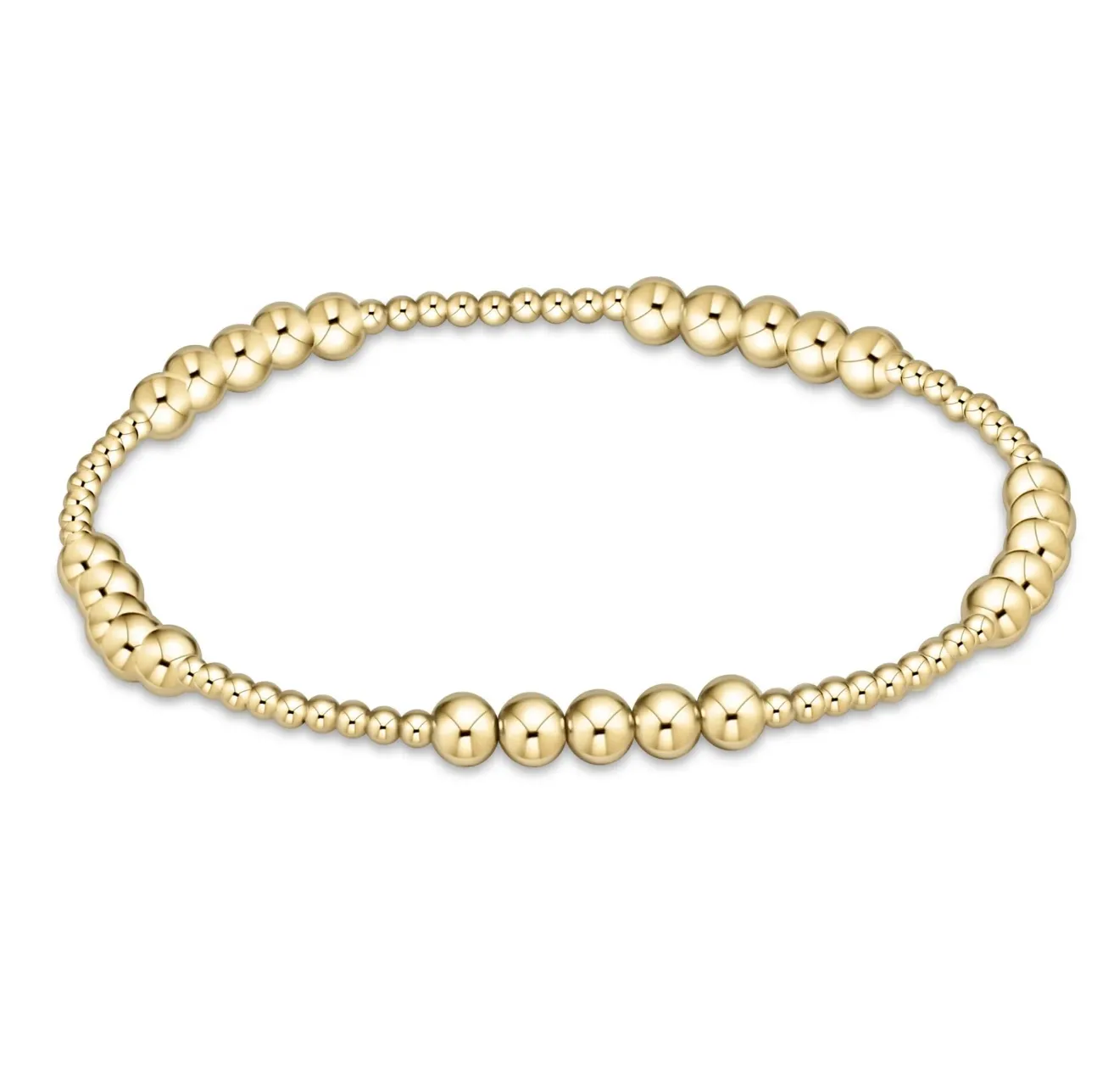 Classic Blissful Pattern 2mm Bead Bracelet - 4mm Gold