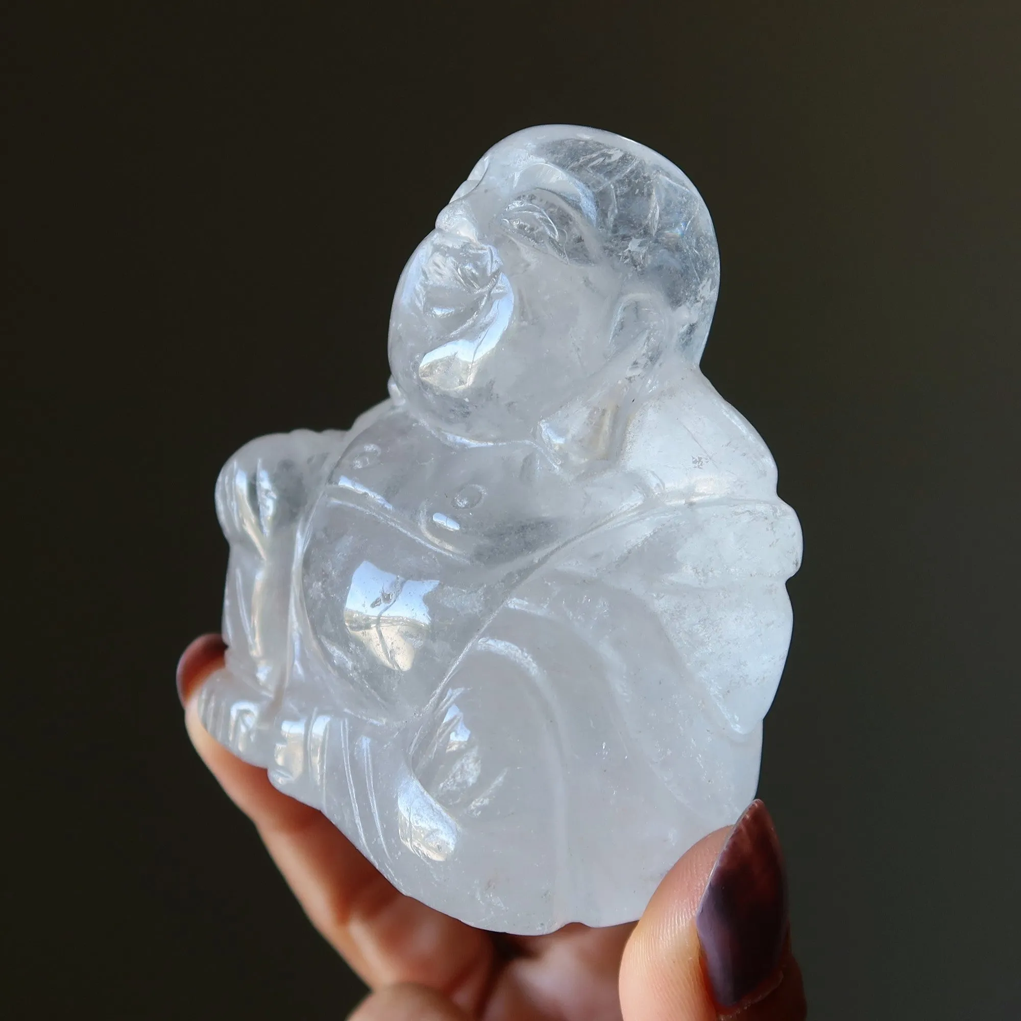 Clear Quartz Laughing Buddha Joy of Life