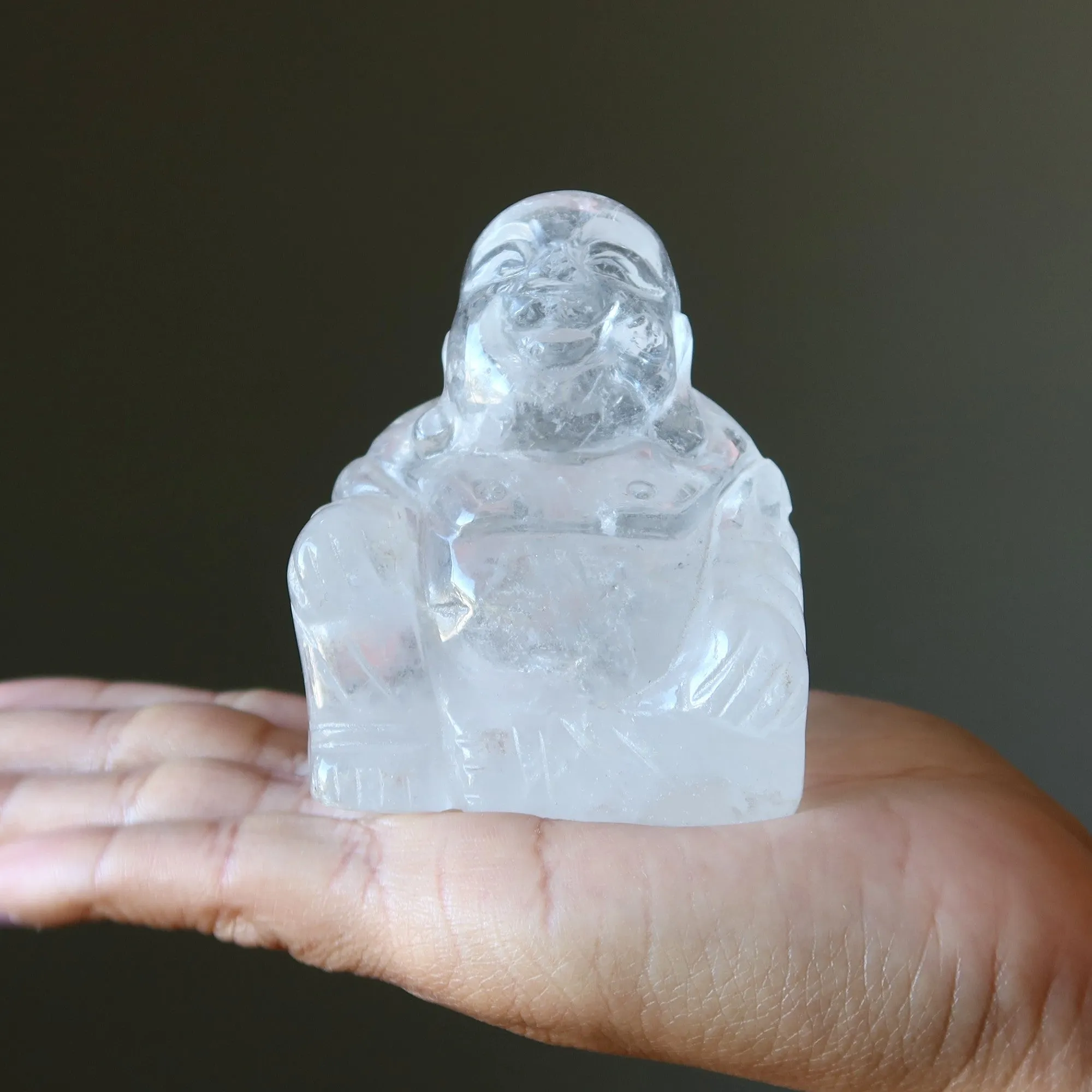 Clear Quartz Laughing Buddha Joy of Life