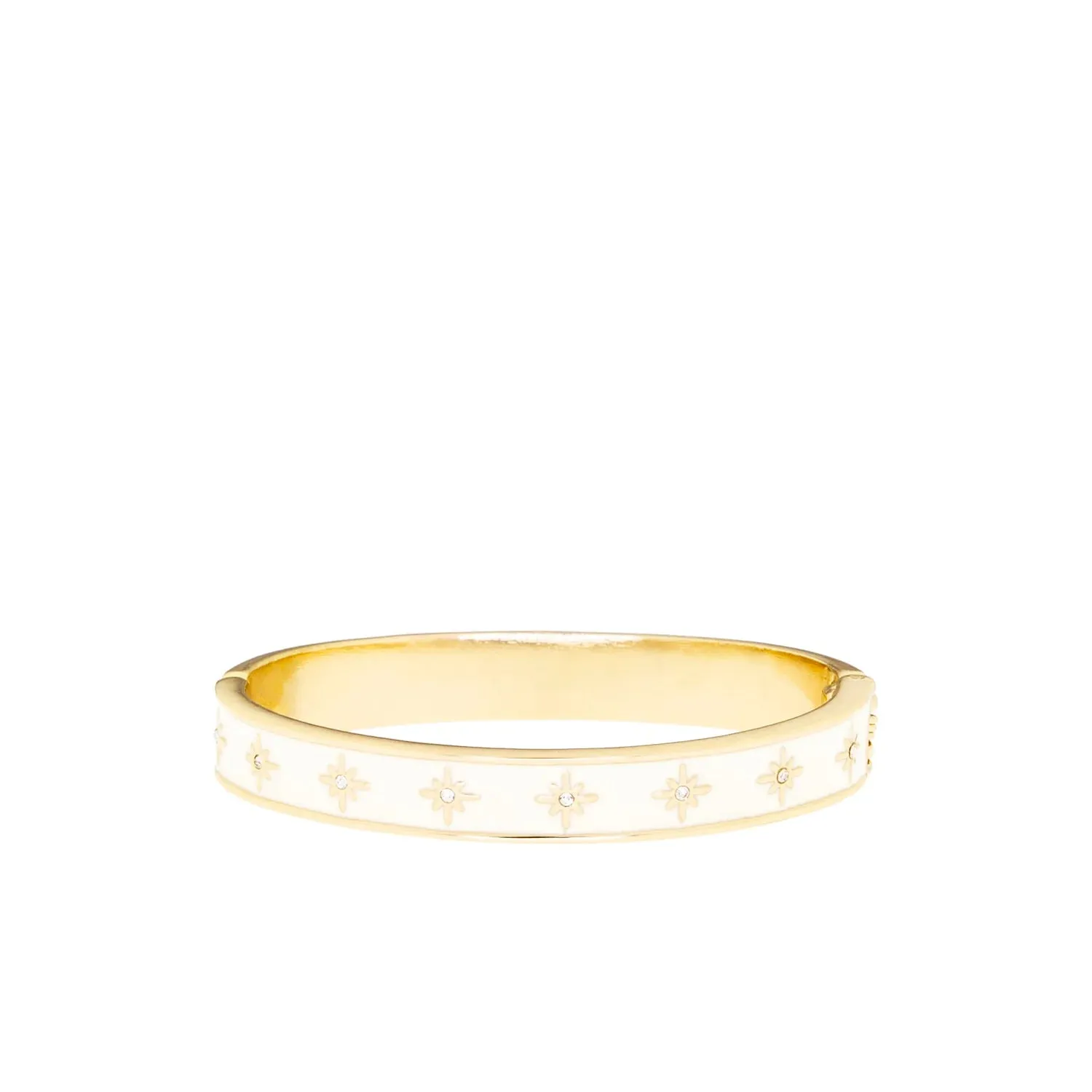 Colored Enamel Starburst Cuff Bangle