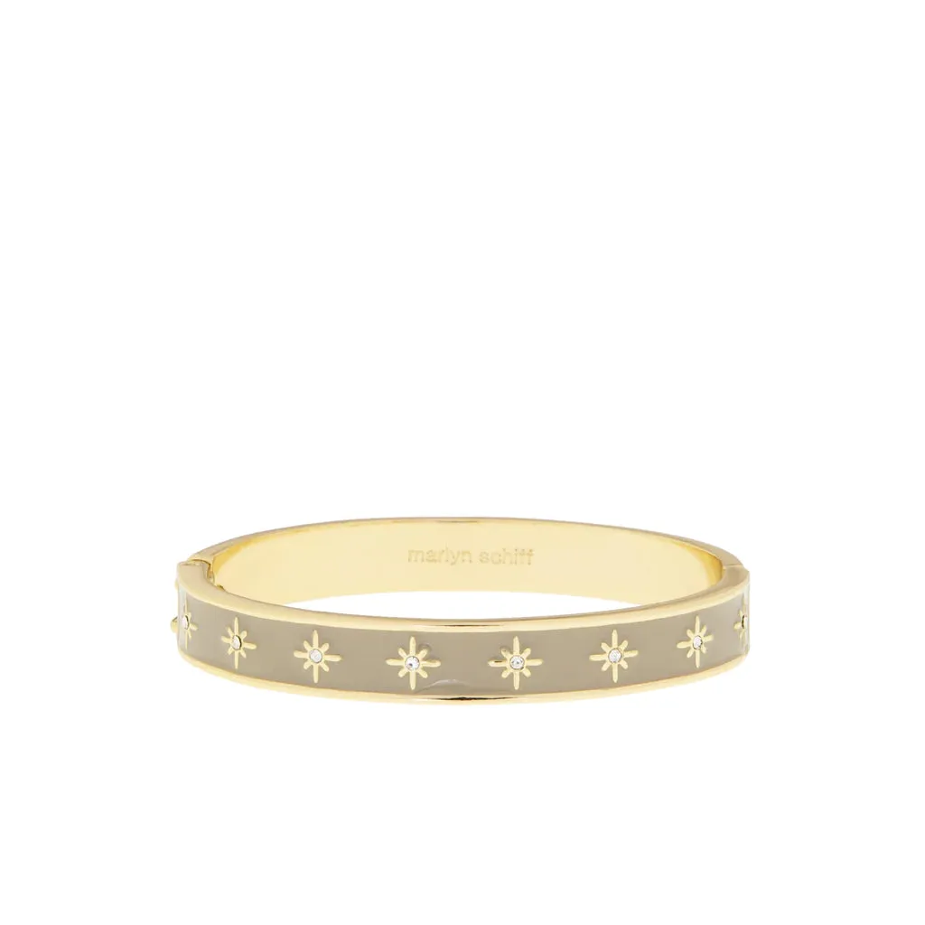 Colored Enamel Starburst Cuff Bangle