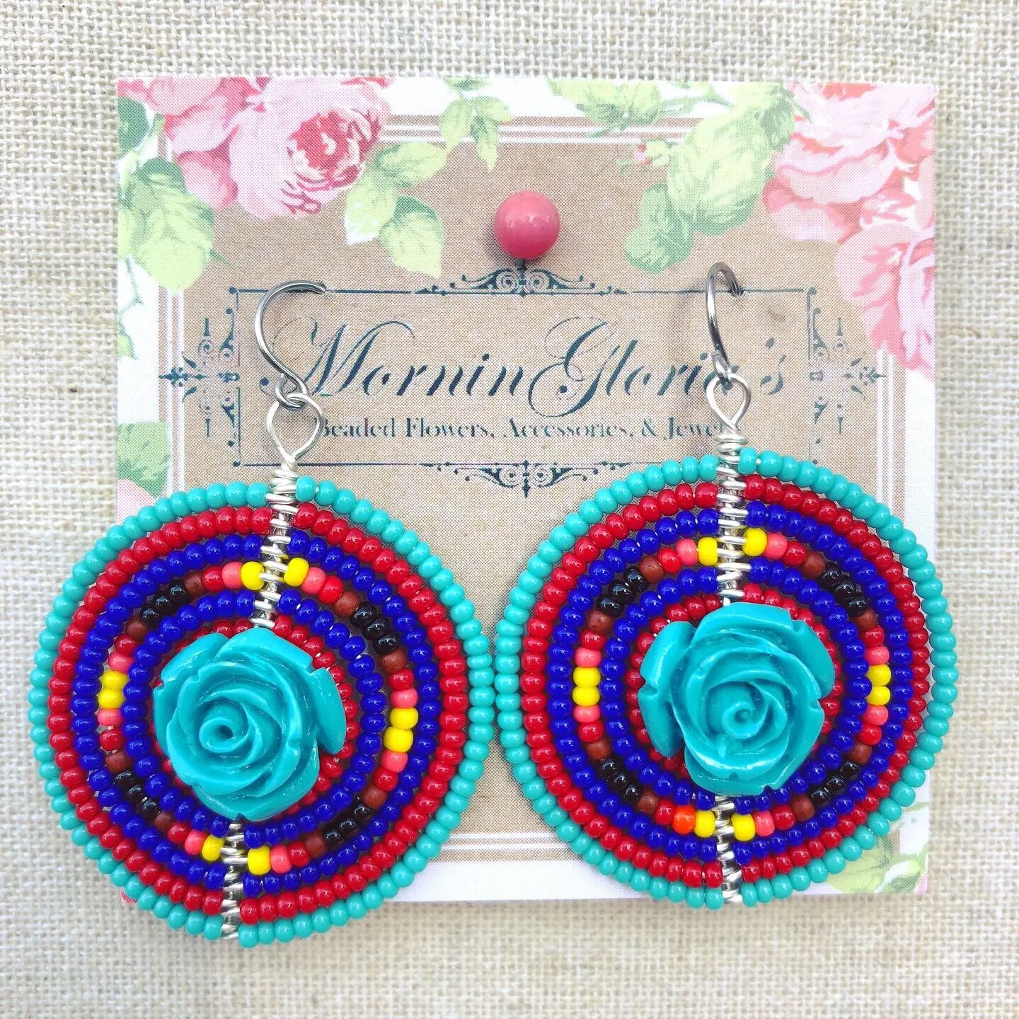 Como La Flor Beaded Statement Earrings