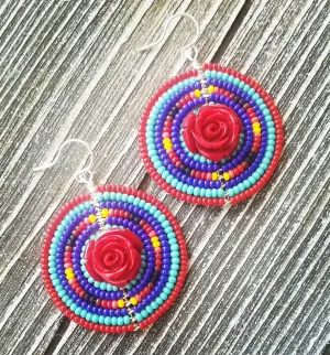 Como La Flor Beaded Statement Earrings