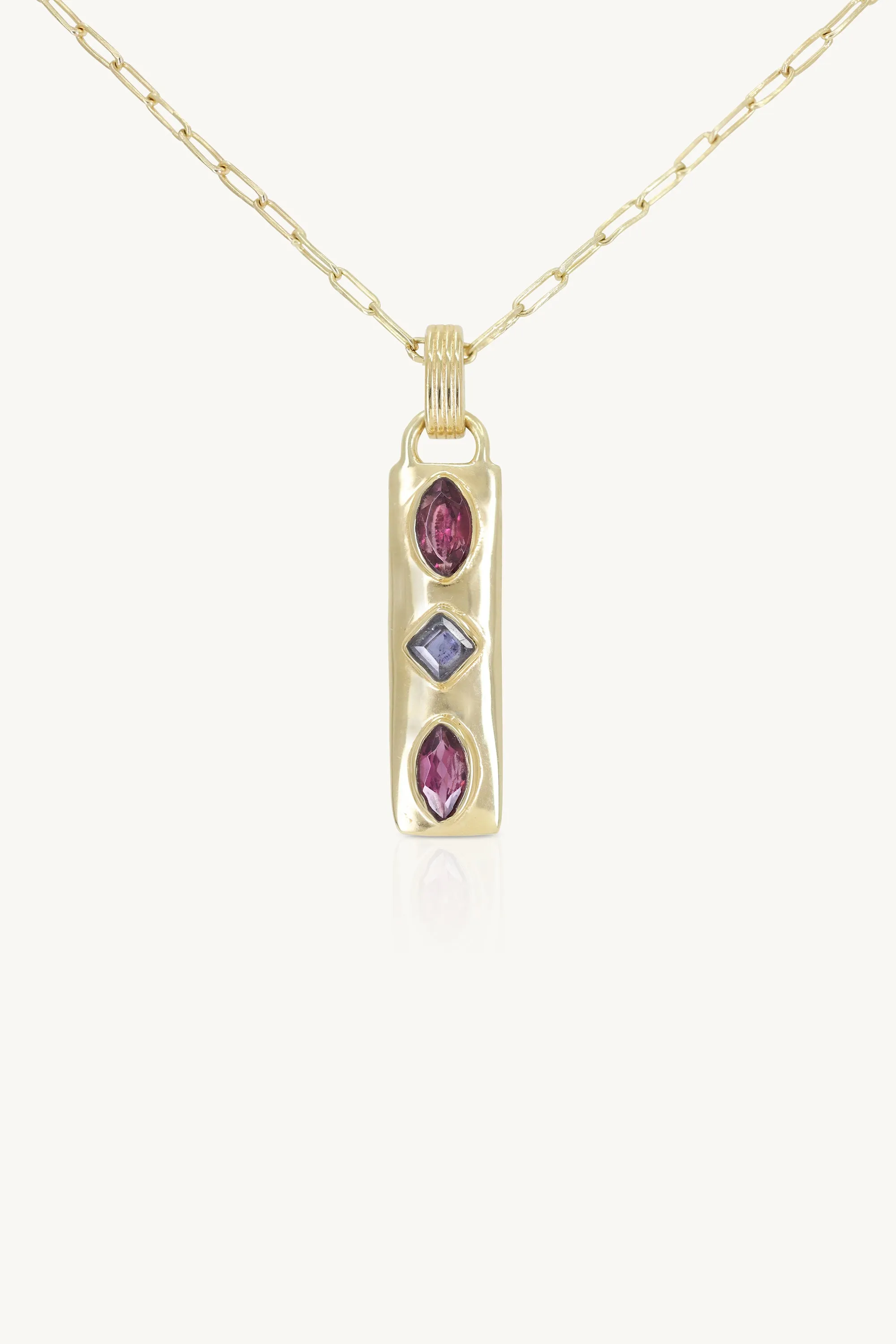 Coronet Iolite & Rhodolite Gold Necklace