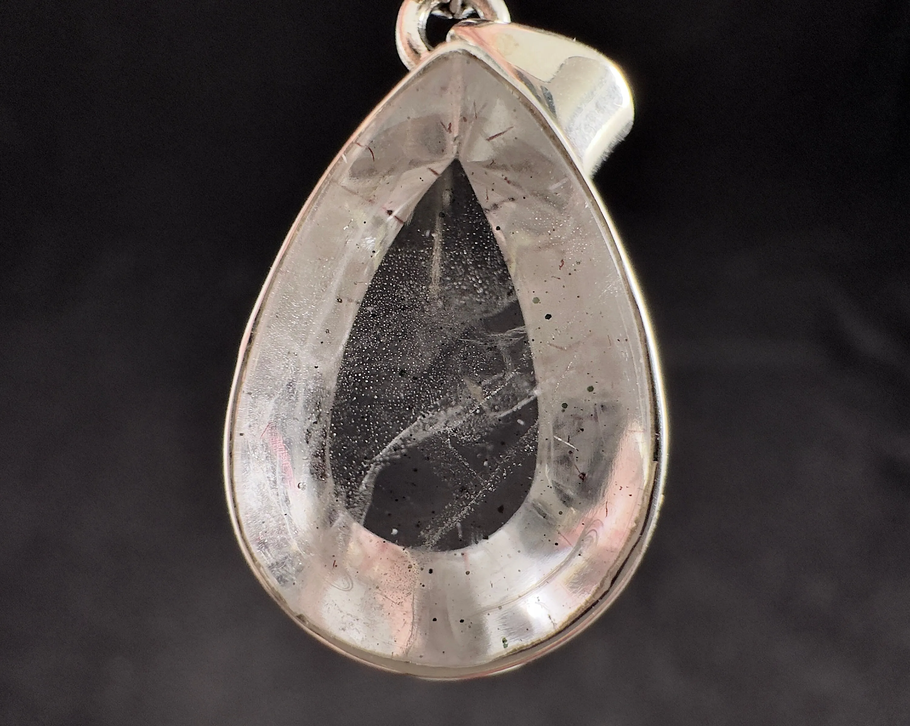 COVELLITE Pink Fire Quartz Crystal Pendant - Fine Jewelry, Healing Crystals and Stones, 54297