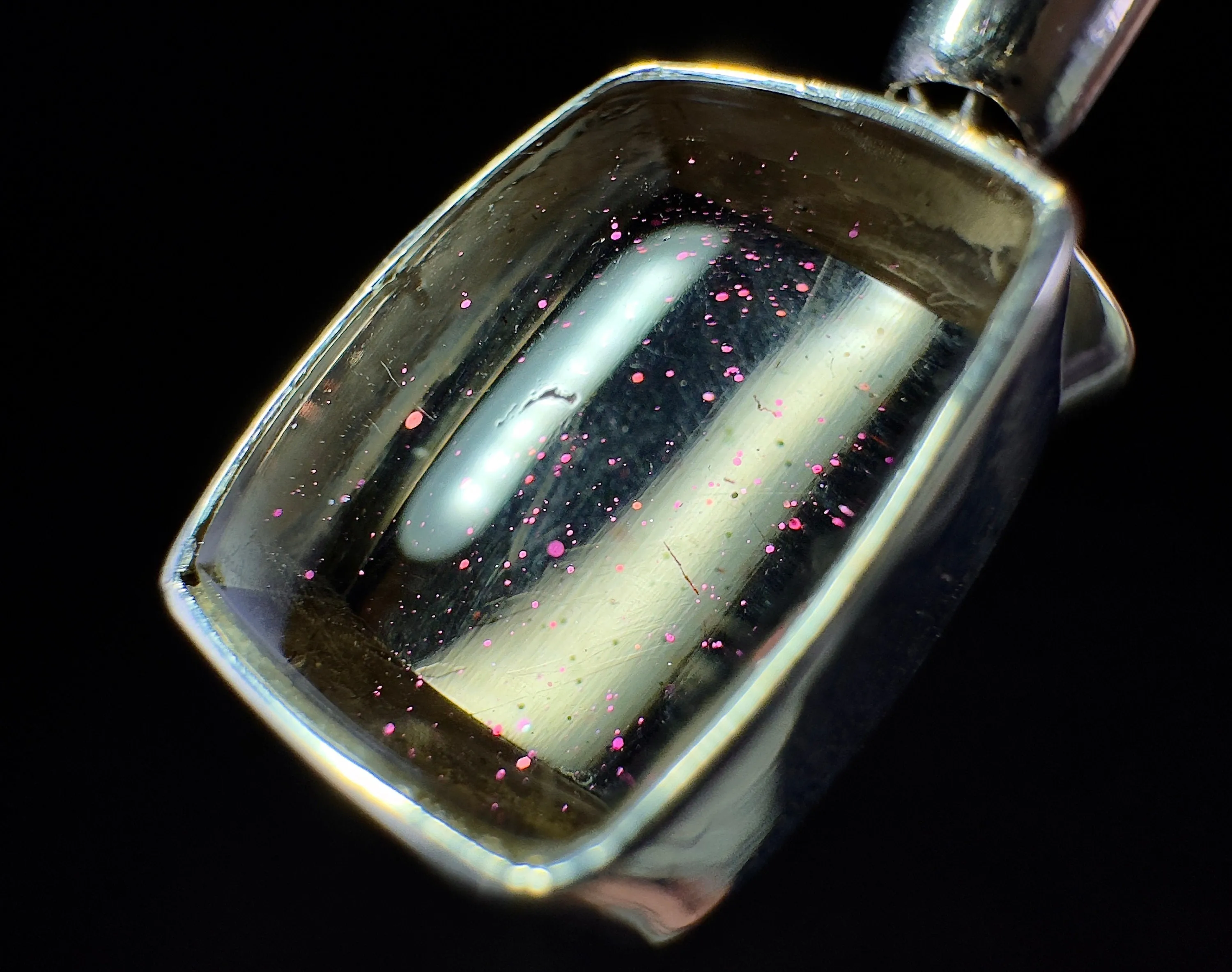 COVELLITE Pink Fire Quartz Crystal Pendant - Fine Jewelry, Healing Crystals and Stones, 54305