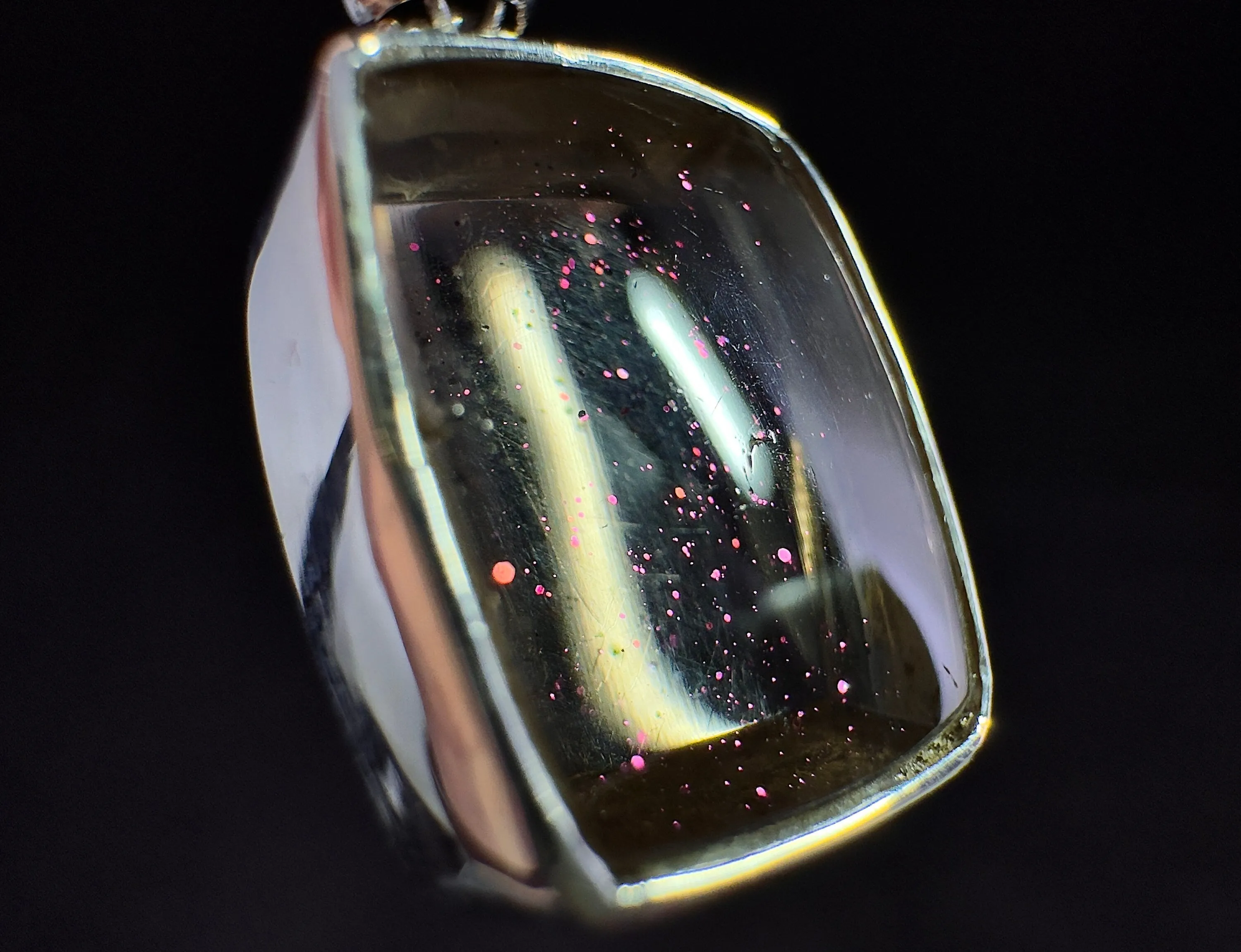 COVELLITE Pink Fire Quartz Crystal Pendant - Fine Jewelry, Healing Crystals and Stones, 54305