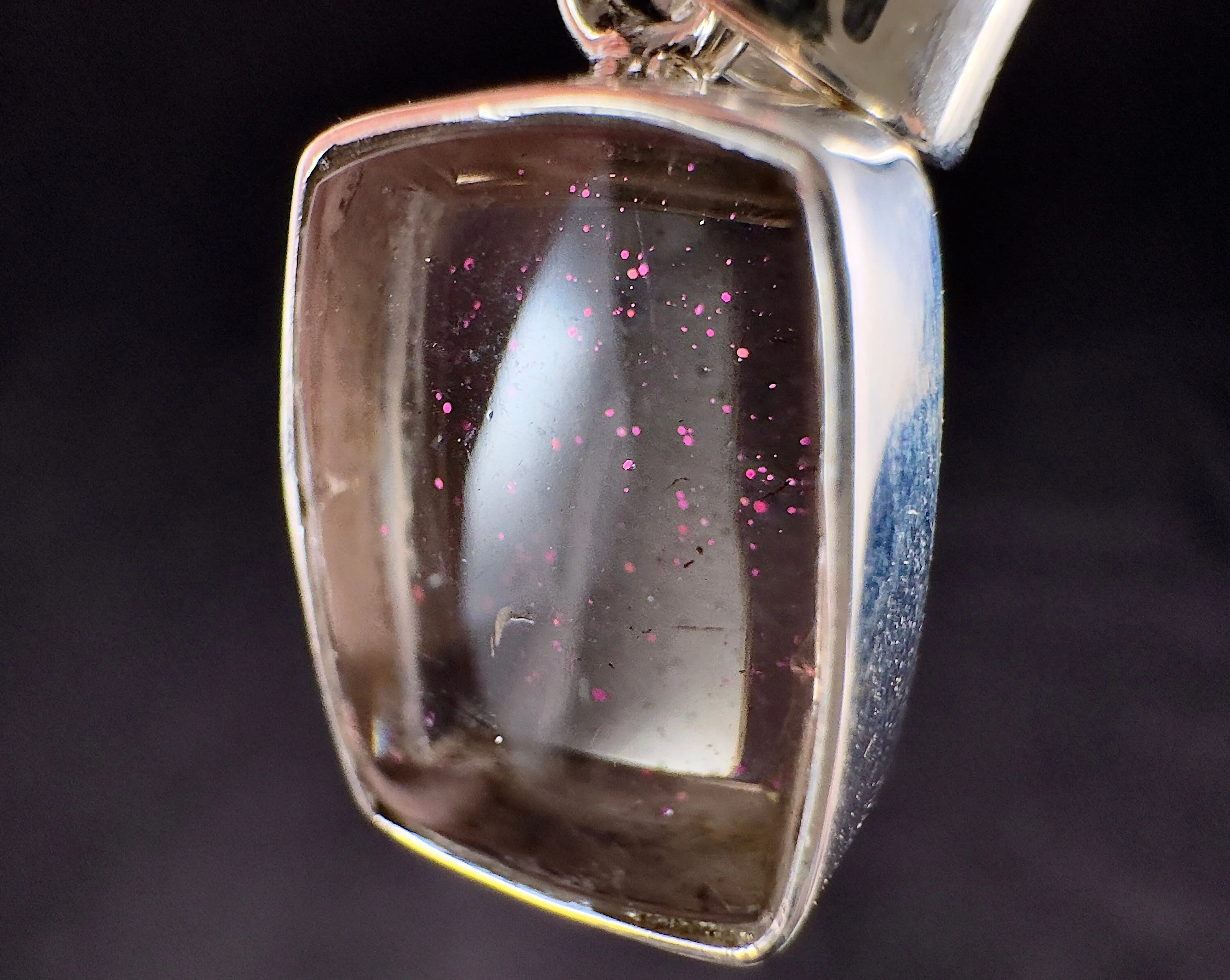 COVELLITE Pink Fire Quartz Crystal Pendant - Fine Jewelry, Healing Crystals and Stones, 54305