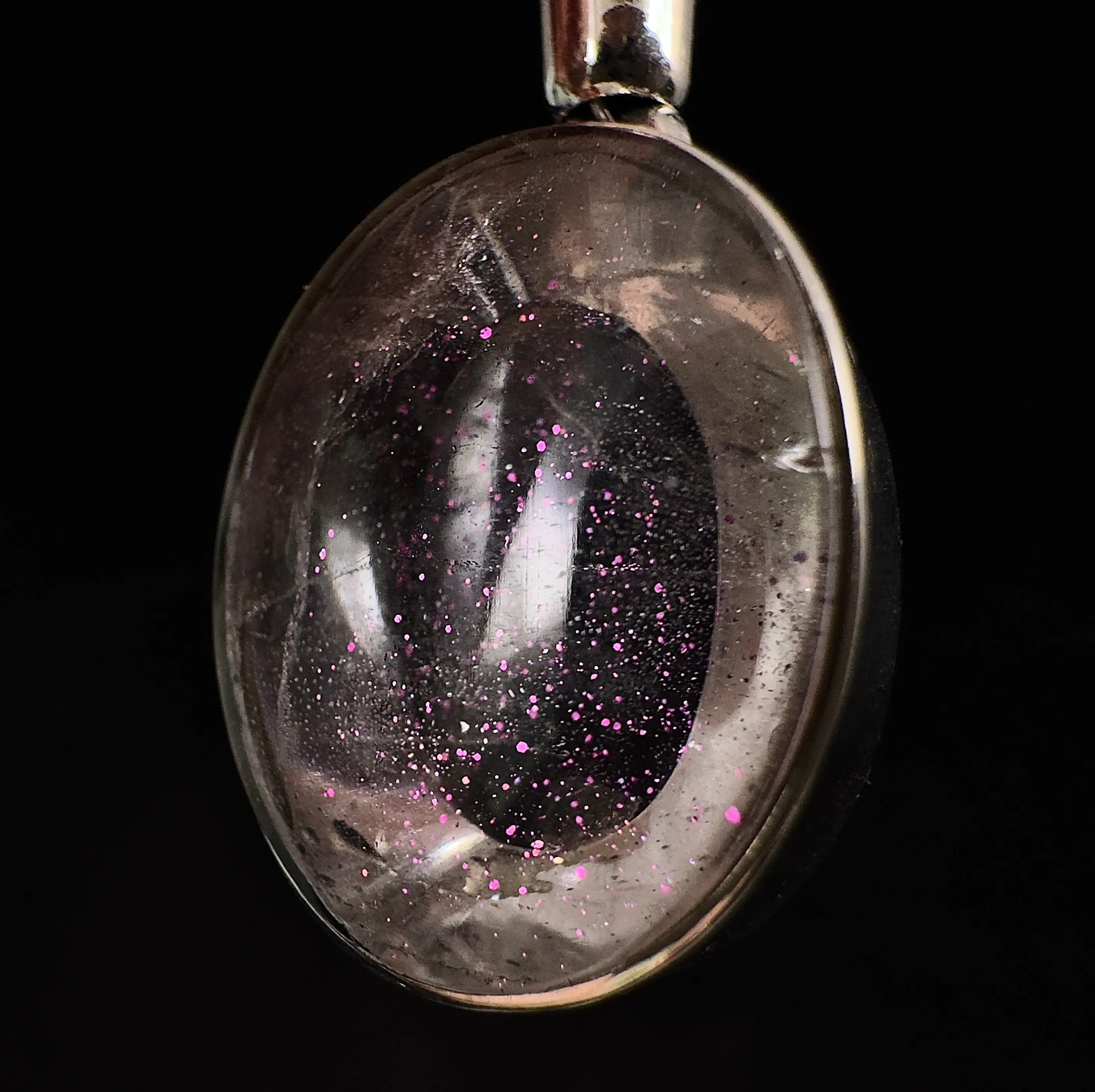 COVELLITE Pink Fire Quartz Crystal Pendant - Handmade Jewelry, Healing Crystals and Stones, 53356