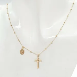 Cross Women’s Station Necklace 18K Gold