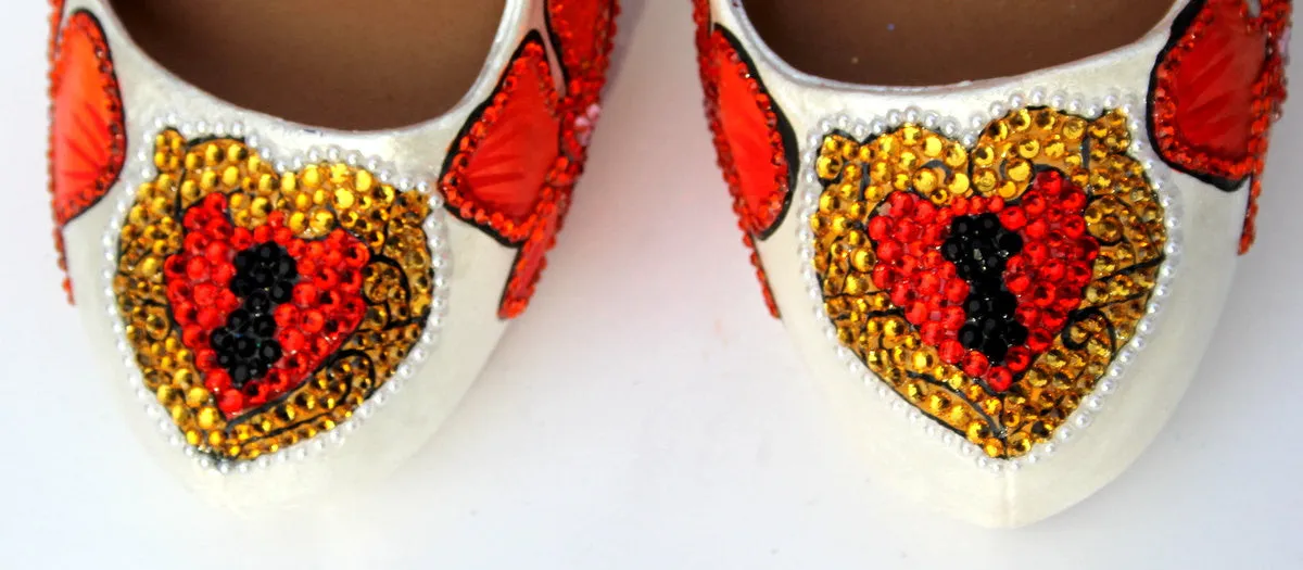 Crystal Sugar Skull, Heart Locket & Key Heels