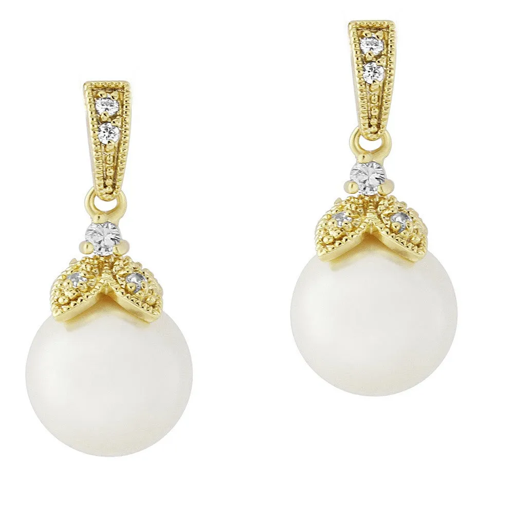 Dahlia Crystal and Pearl Earrings