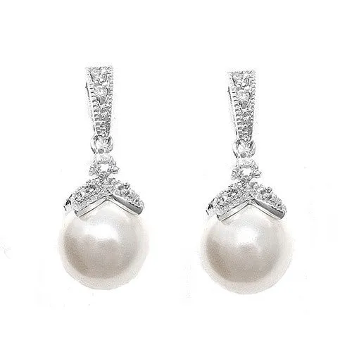 Dahlia Crystal and Pearl Earrings