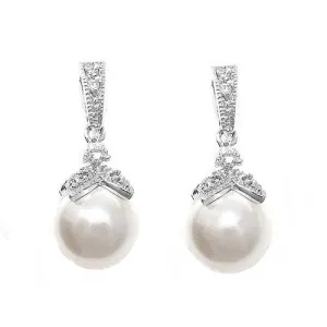 Dahlia Crystal and Pearl Earrings