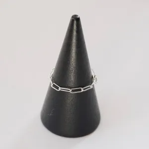 Dainty Paperclip Chain Ring - Choose Your Metal