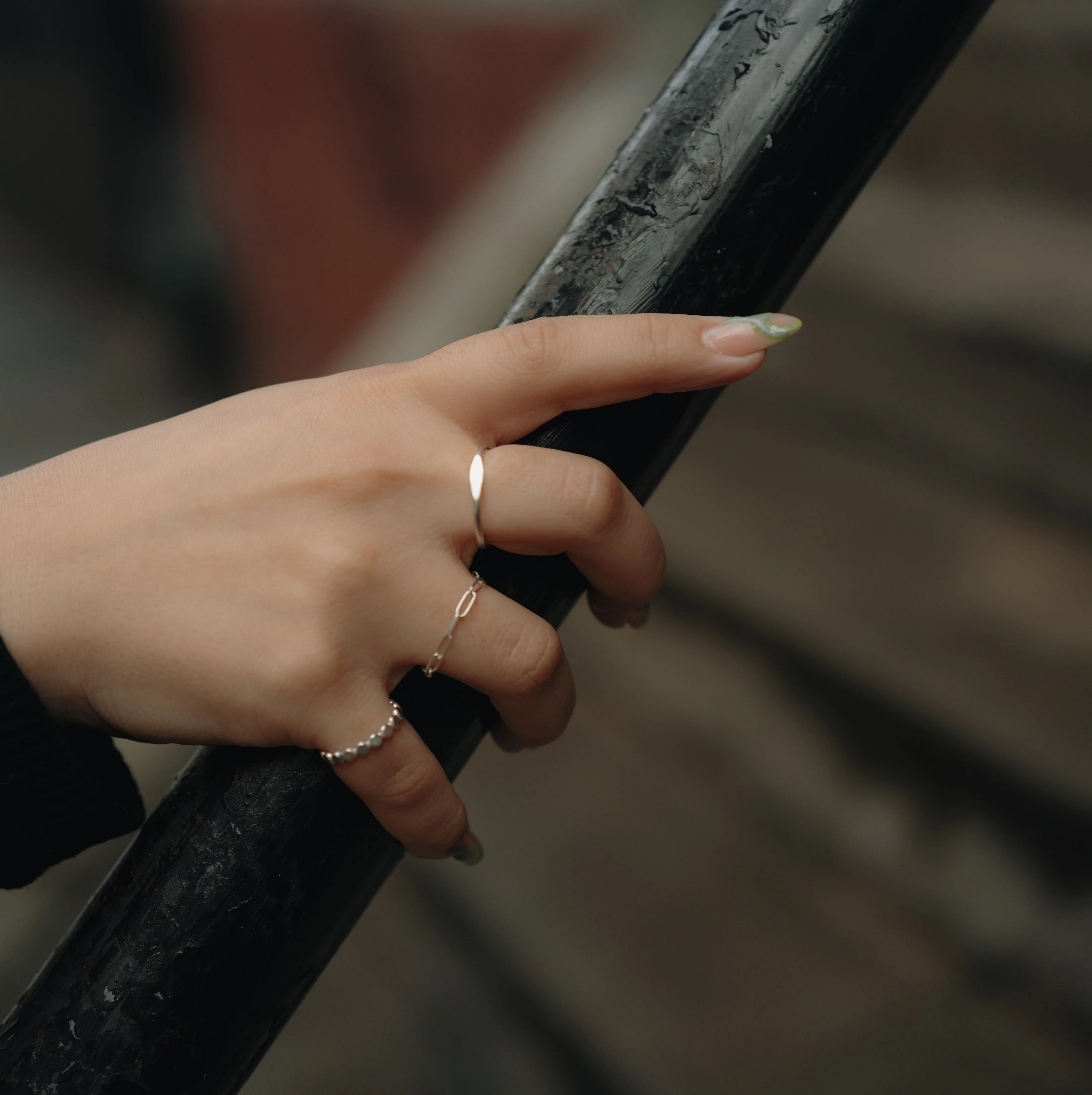 Dainty Paperclip Chain Ring - Choose Your Metal