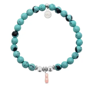 Dancer Charm with Blue Zebra Jade Charity Bracelet