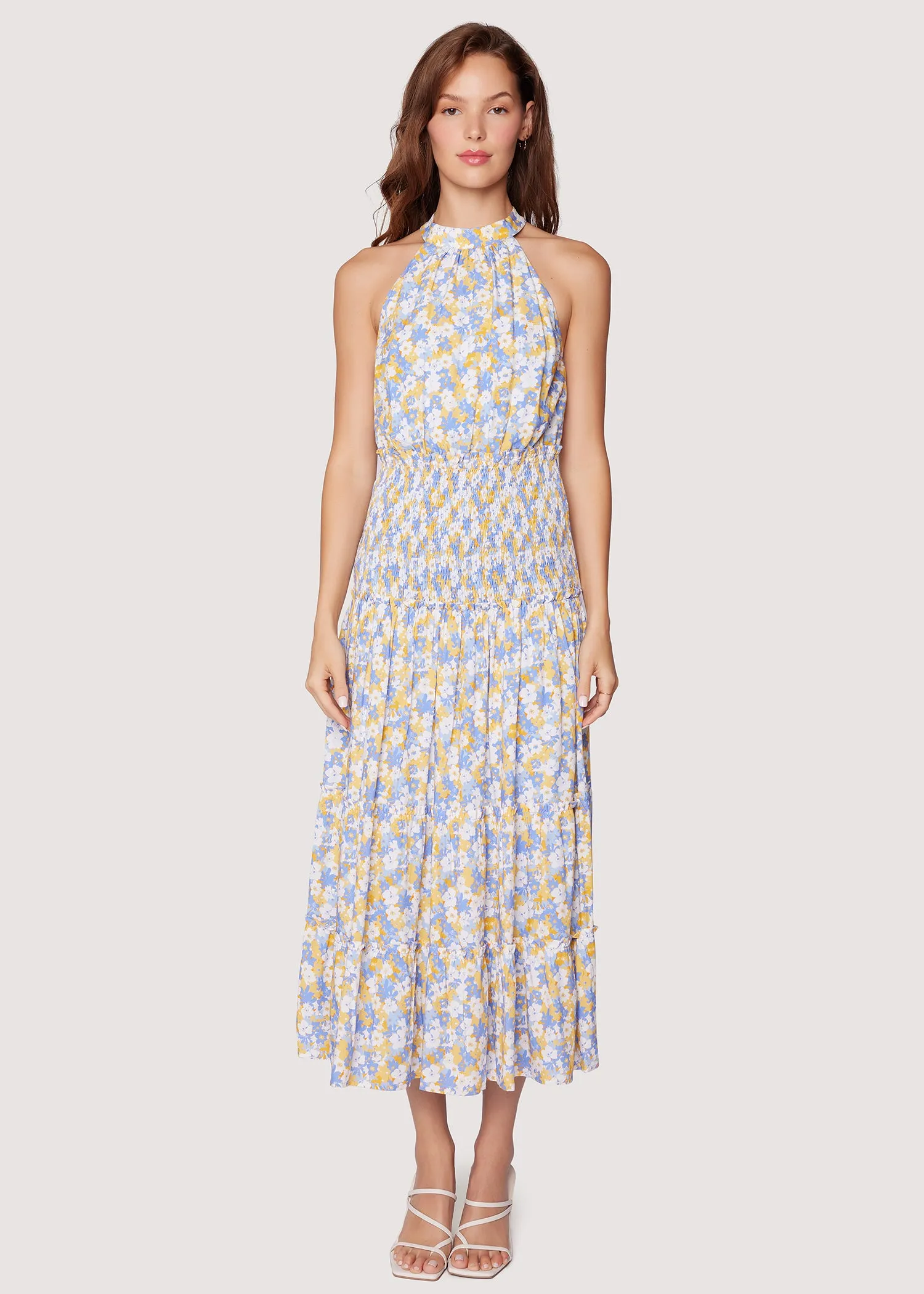 Dazzling Bloom Halter Maxi Dress