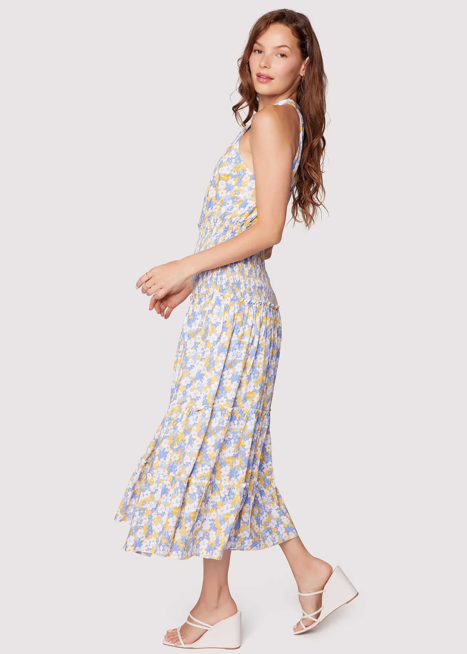 Dazzling Bloom Halter Maxi Dress