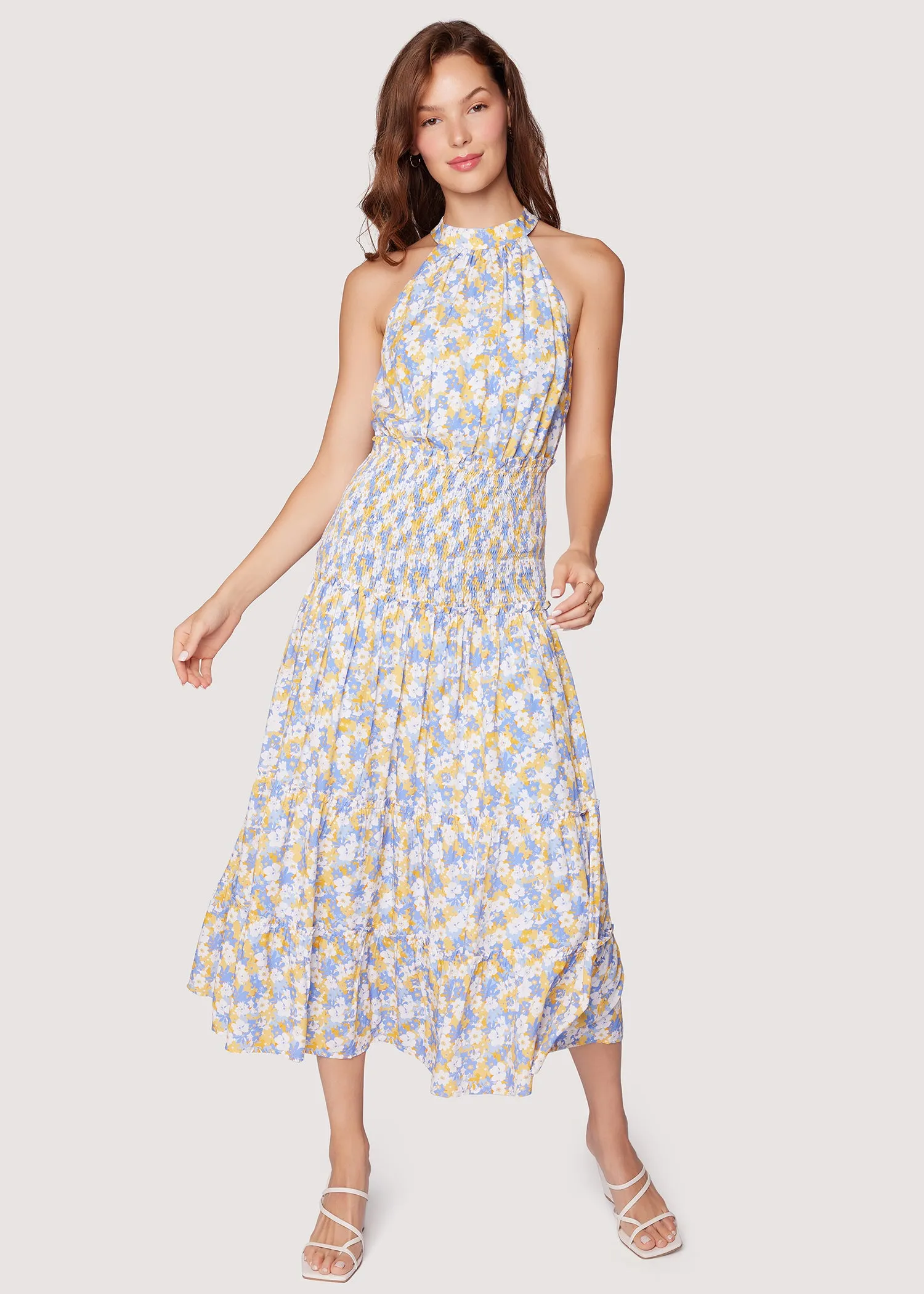 Dazzling Bloom Halter Maxi Dress