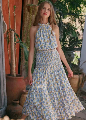 Dazzling Bloom Halter Maxi Dress