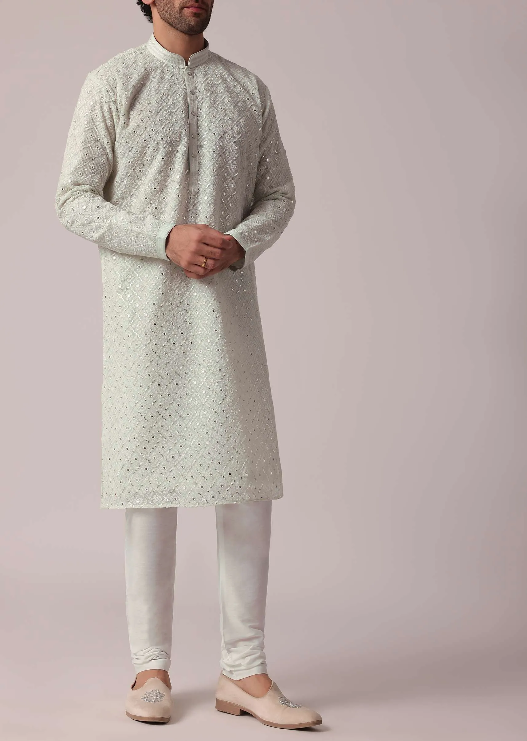 Dazzling Blue Festive Kurta Set For Men
