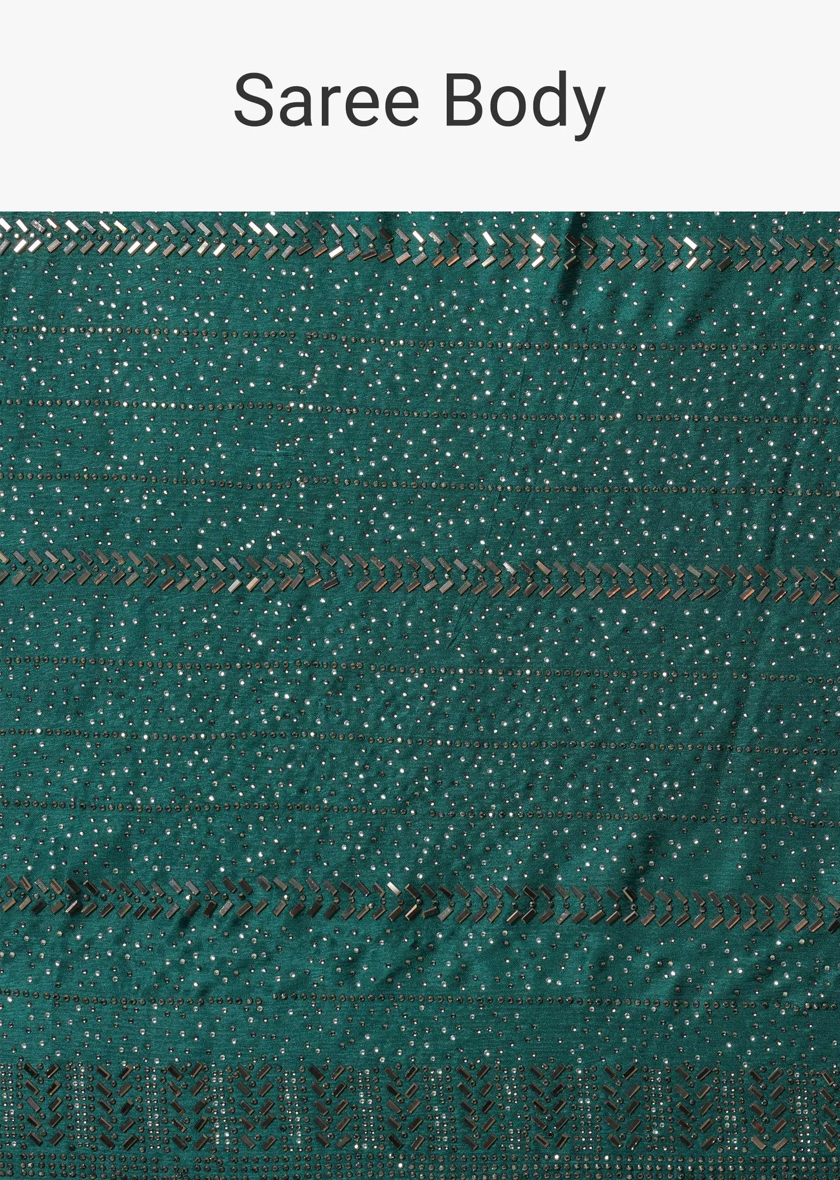 Dazzling Green Saree With An Unstitched Blouse Fabric