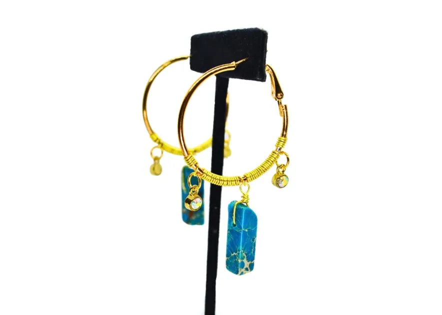 “Dazzling Jasper” Hoop Earrings