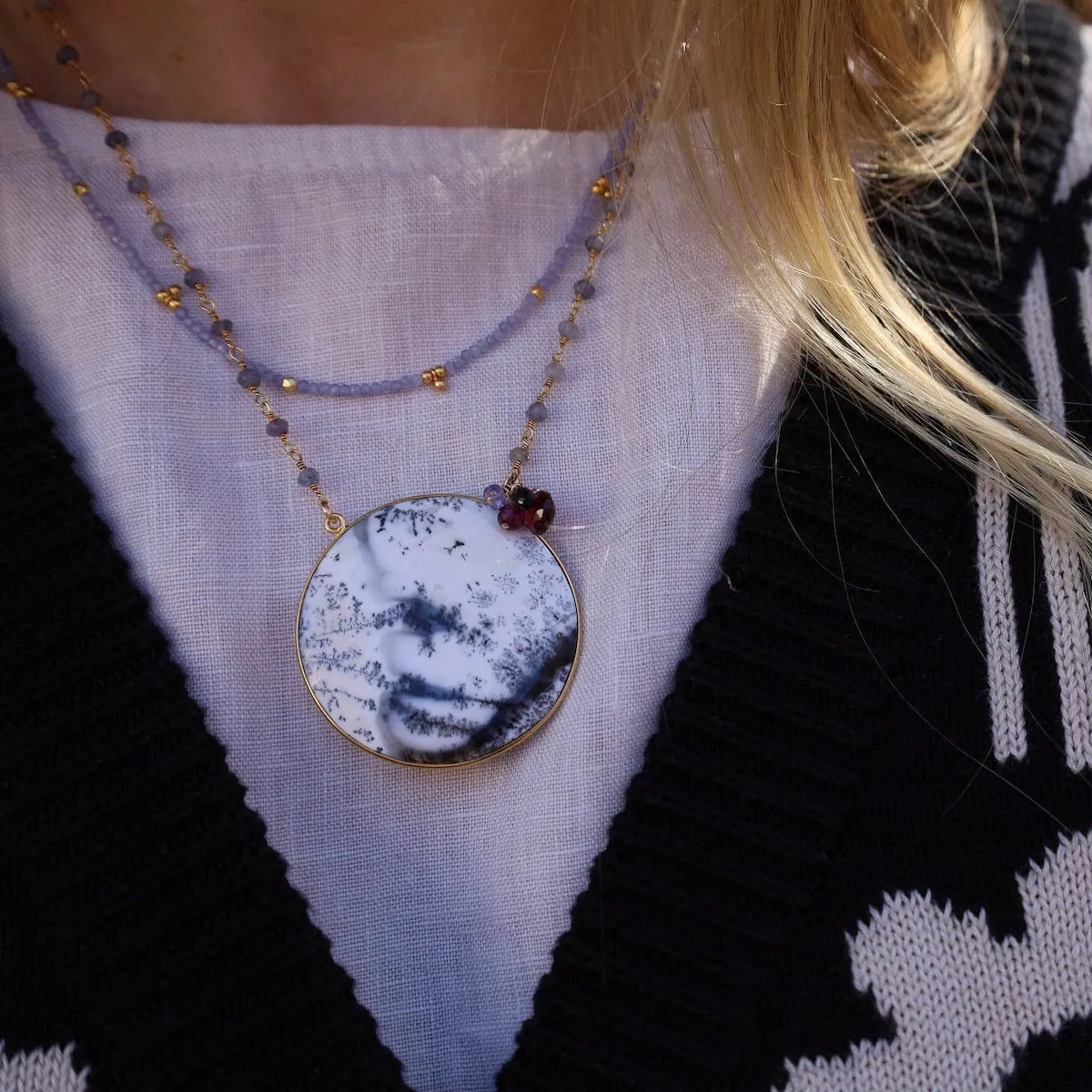 Dendritic Opal Pendant Necklace