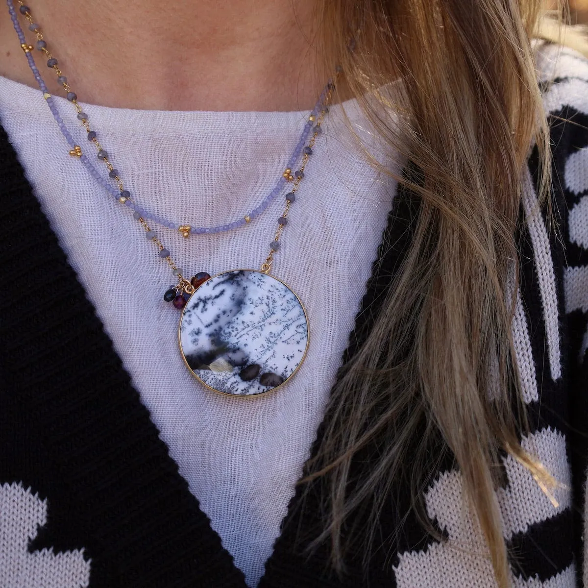 Dendritic Opal Pendant Necklace