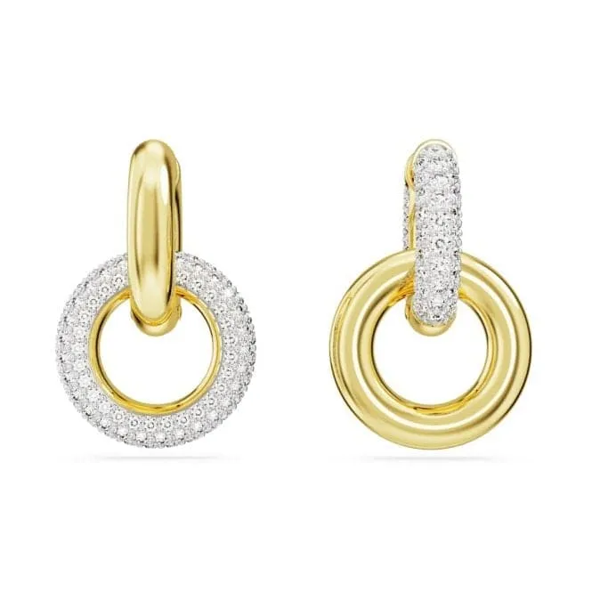 Dextera White Gold-tone plated Asymmetric Interlocking loop Hoop Earrings 5668818