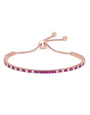 Diamond and Ruby Bolo Bracelet