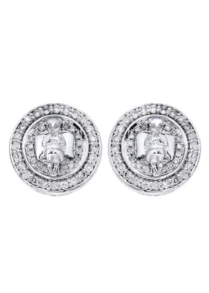 Diamond Earrings For Men |  14K White Gold  | 0.82 Carats