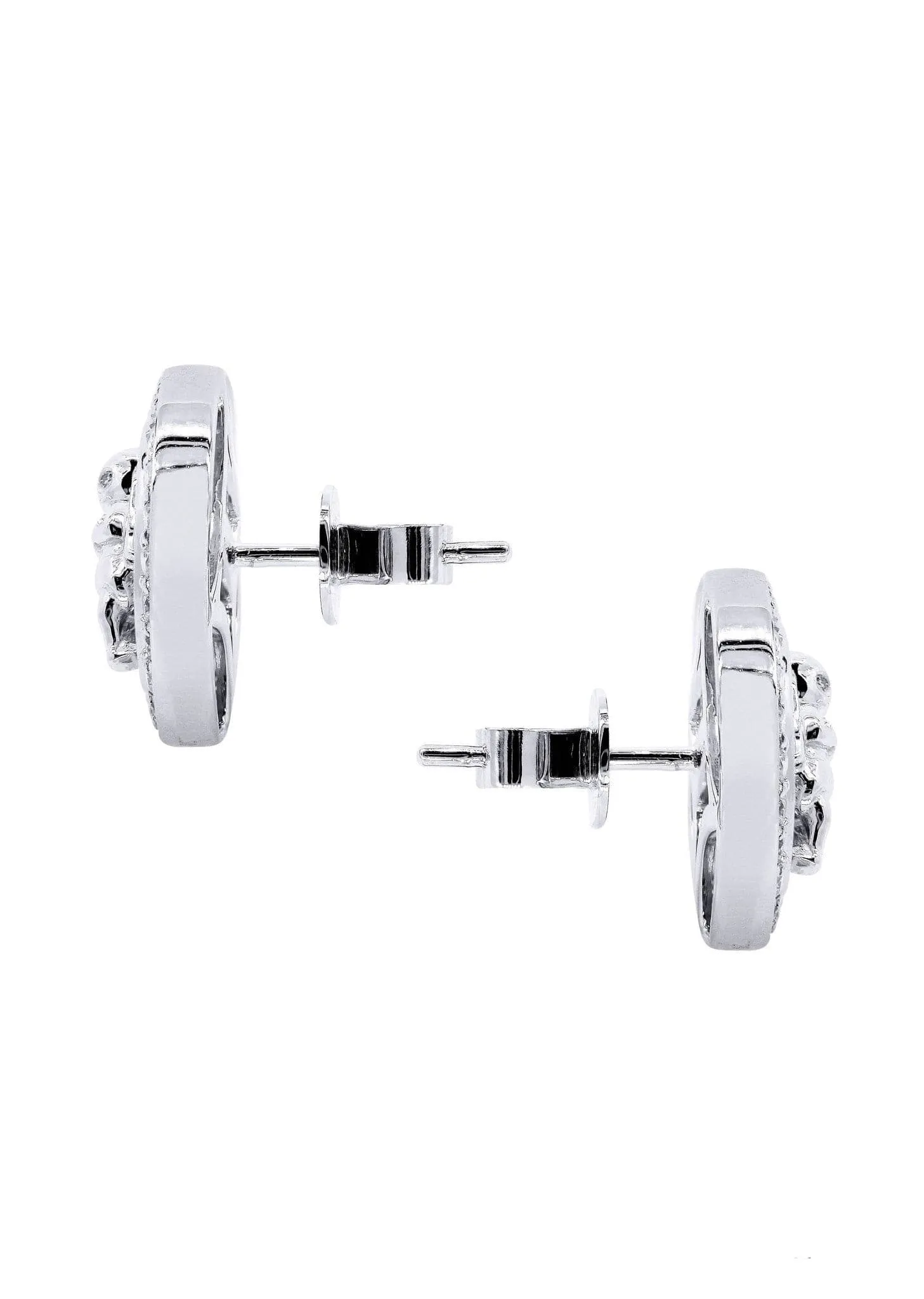 Diamond Earrings For Men |  14K White Gold  | 0.82 Carats